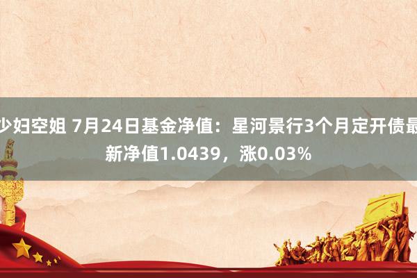 少妇空姐 7月24日基金净值：星河景行3个月定开债最新净值1.0439，涨0.03%