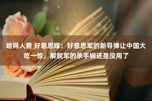 暗网人兽 好意思媒：好意思军的新导弹让中国大吃一惊，解脱军的杀手锏还是没用了