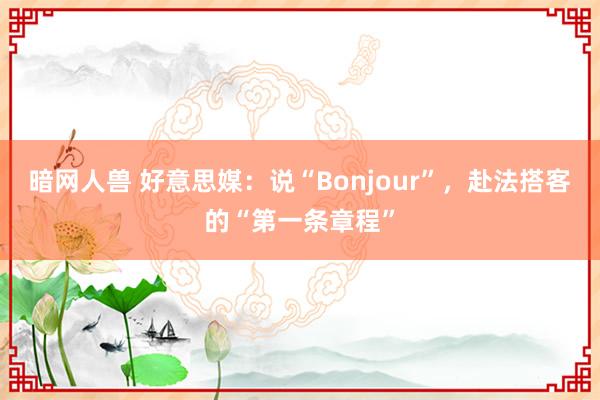 暗网人兽 好意思媒：说“Bonjour”，赴法搭客的“第一条章程”