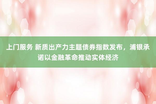 上门服务 新质出产力主题债券指数发布，浦银承诺以金融革命推动实体经济