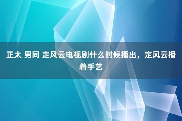 正太 男同 定风云电视剧什么时候播出，定风云播着手艺