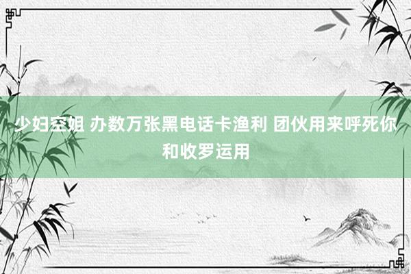 少妇空姐 办数万张黑电话卡渔利 团伙用来呼死你和收罗运用