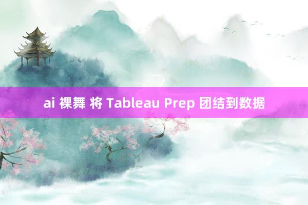 ai 裸舞 将 Tableau Prep 团结到数据