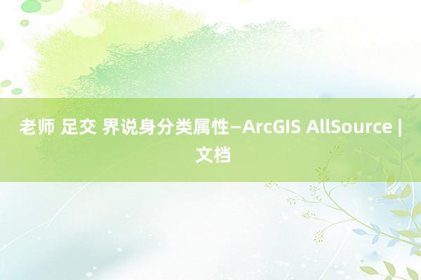 老师 足交 界说身分类属性—ArcGIS AllSource | 文档